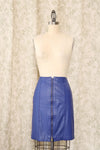 Blueberry Leather Zip Skirt XS