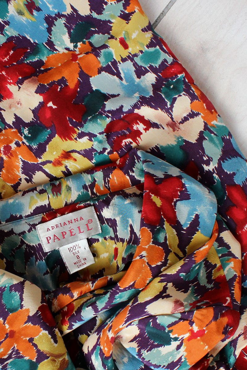 Adrianna Silk Floral Wrap Dress S/M