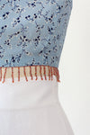 Sky Blue Beaded Crop Top M