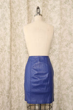 Blueberry Leather Zip Skirt XS