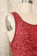 Ruby Sequined Silk Tank M