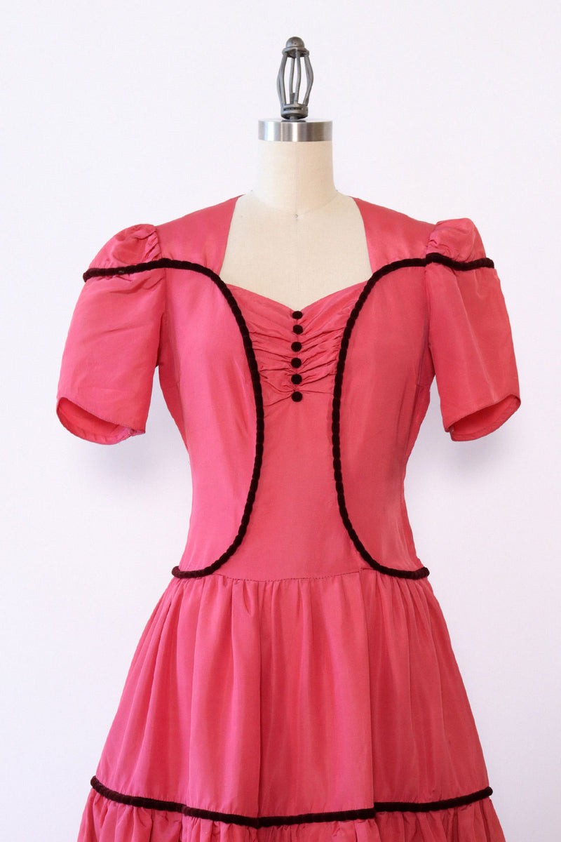 Raspberry 1940s Fairy Gown XS