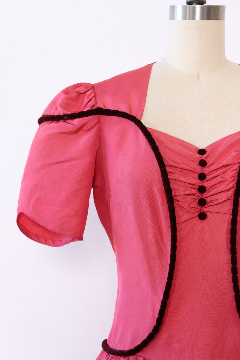 Raspberry 1940s Fairy Gown XS