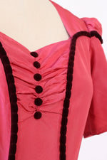 Raspberry 1940s Fairy Gown XS