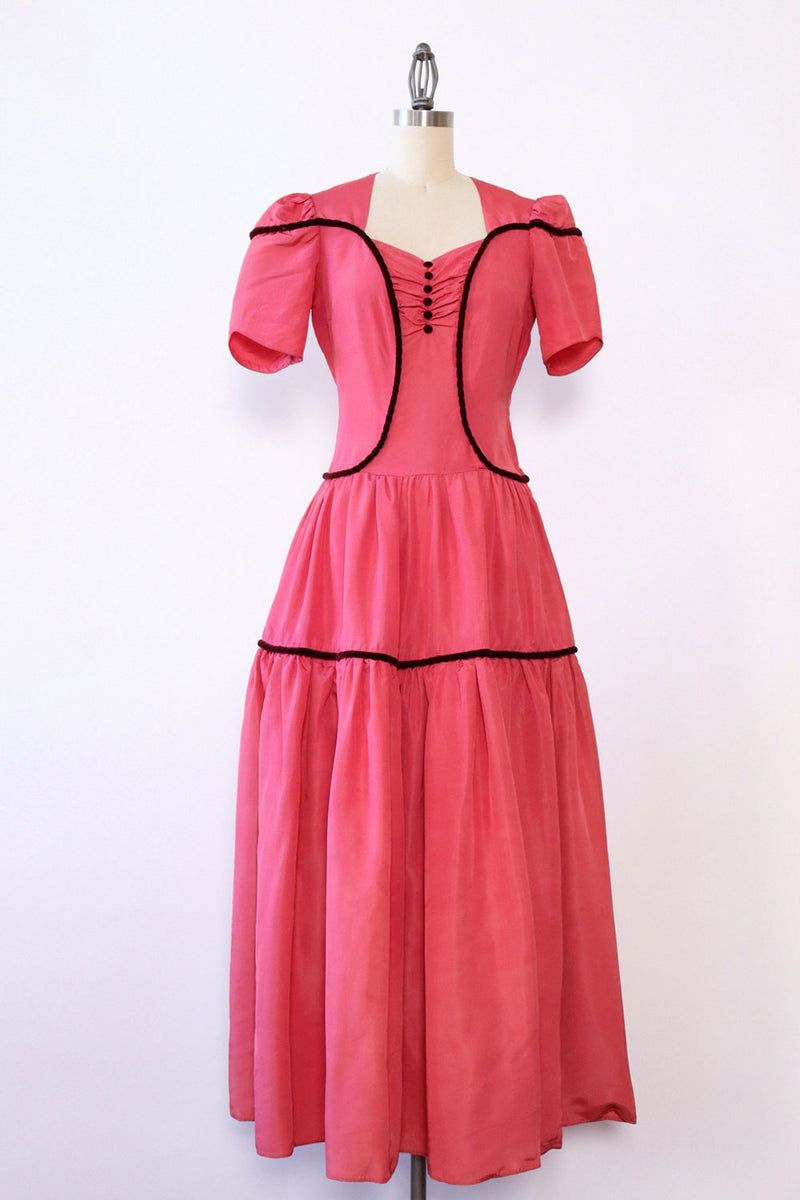 Raspberry 1940s Fairy Gown XS
