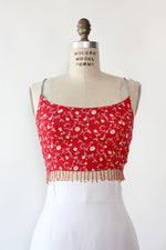 Sky Blue Beaded Crop Top M