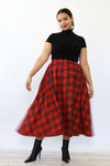 Pinky Plaid Button Skirt L