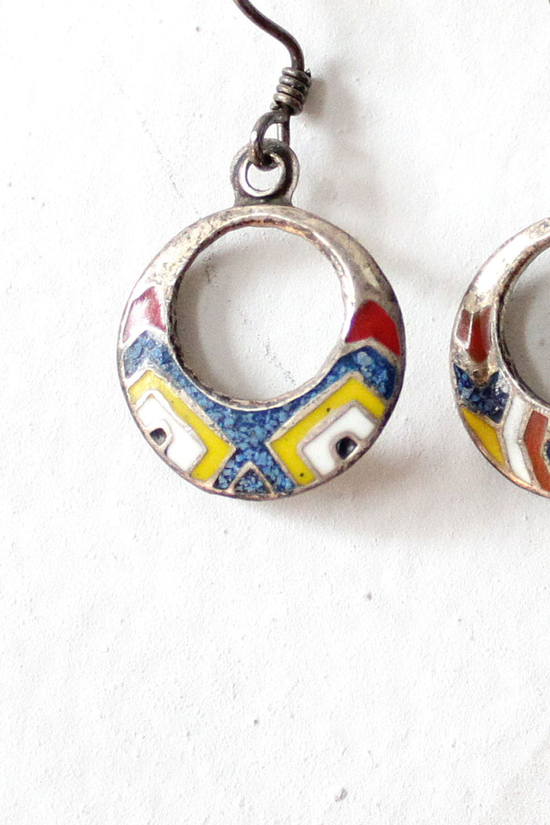 Mexican Mosaic Drop Earrings