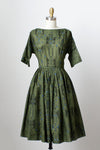 Green Wallpaper Print Dress S