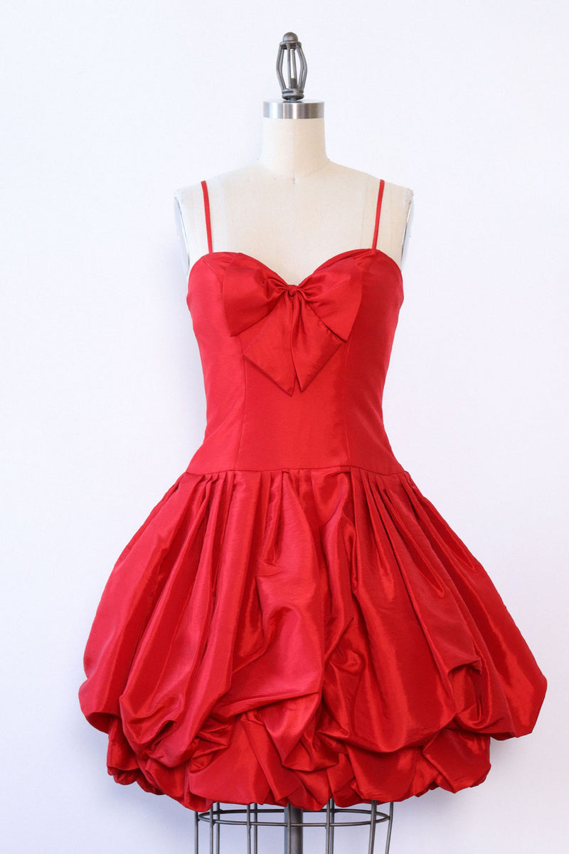 red satin bubble dress Red Satin Off The Shoulder Bubble A-line Prom Dresses CP0943, CP0943