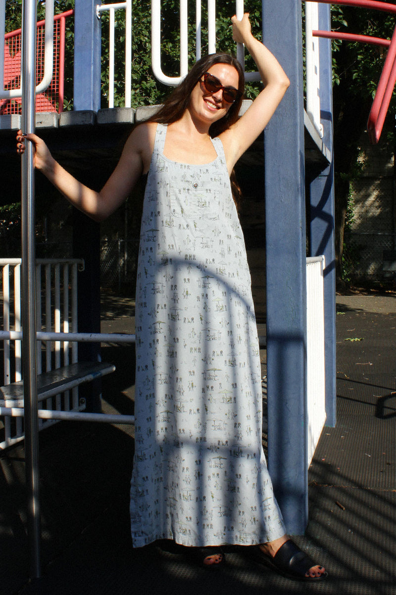 Cafe Print Jumper Dress