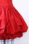 Red Silk Bubble Bustier Dress S