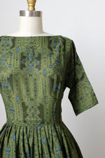 Green Wallpaper Print Dress S