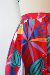 Vibrant Leaf Print Skirt S