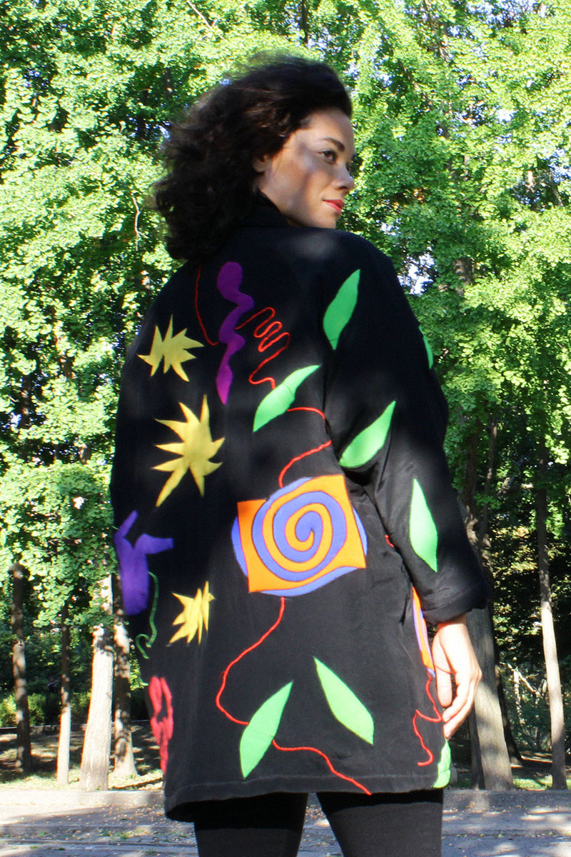 Silk Scapes Slouchy Coat S/M