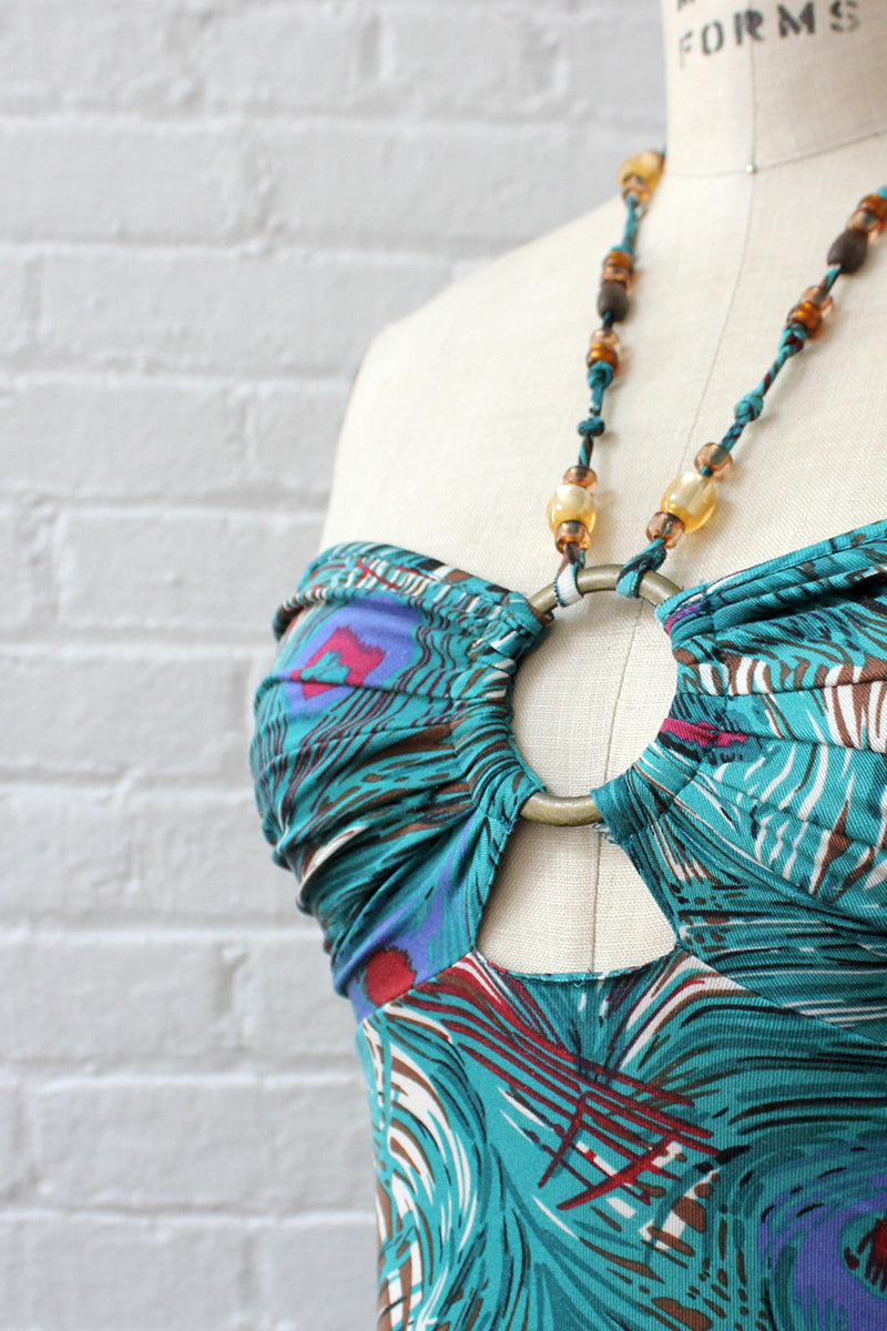 Peacock O-ring Halter Dress XS/S OMNIA Peacock O-ring Halter Dress XS/S OMNIA