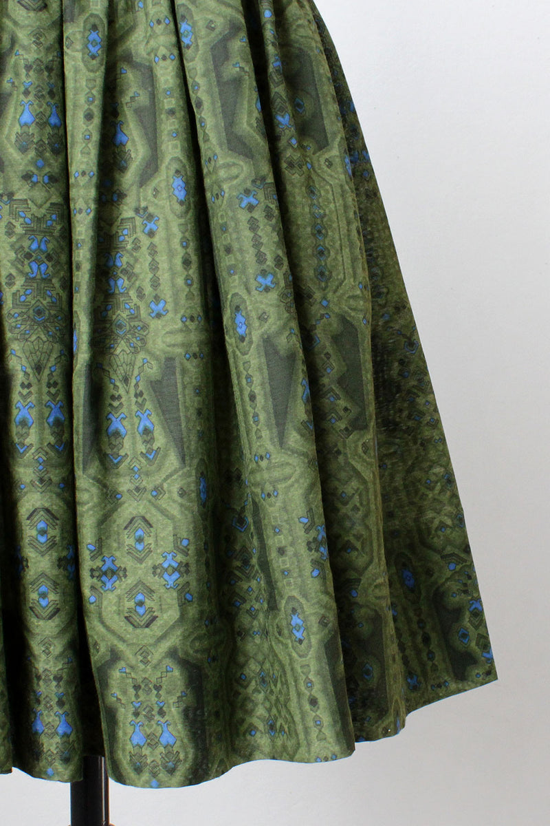 Green Wallpaper Print Dress S