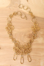 Hammered Scroll Bib Necklace