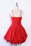 Red Silk Bubble Bustier Dress S