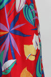 Vibrant Leaf Print Skirt S
