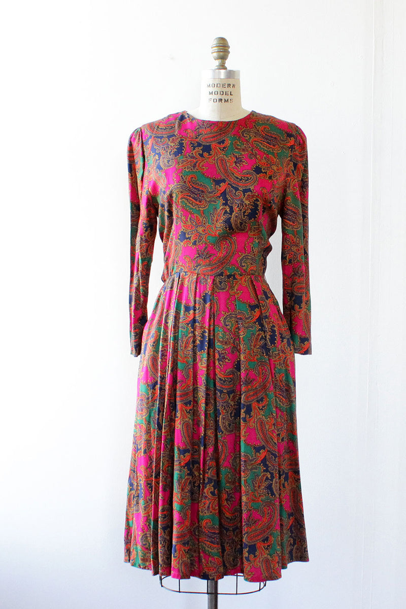 Pink Paisley Midi Dress M/L