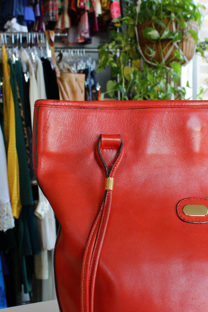 Vermillion 70s Leather Tote