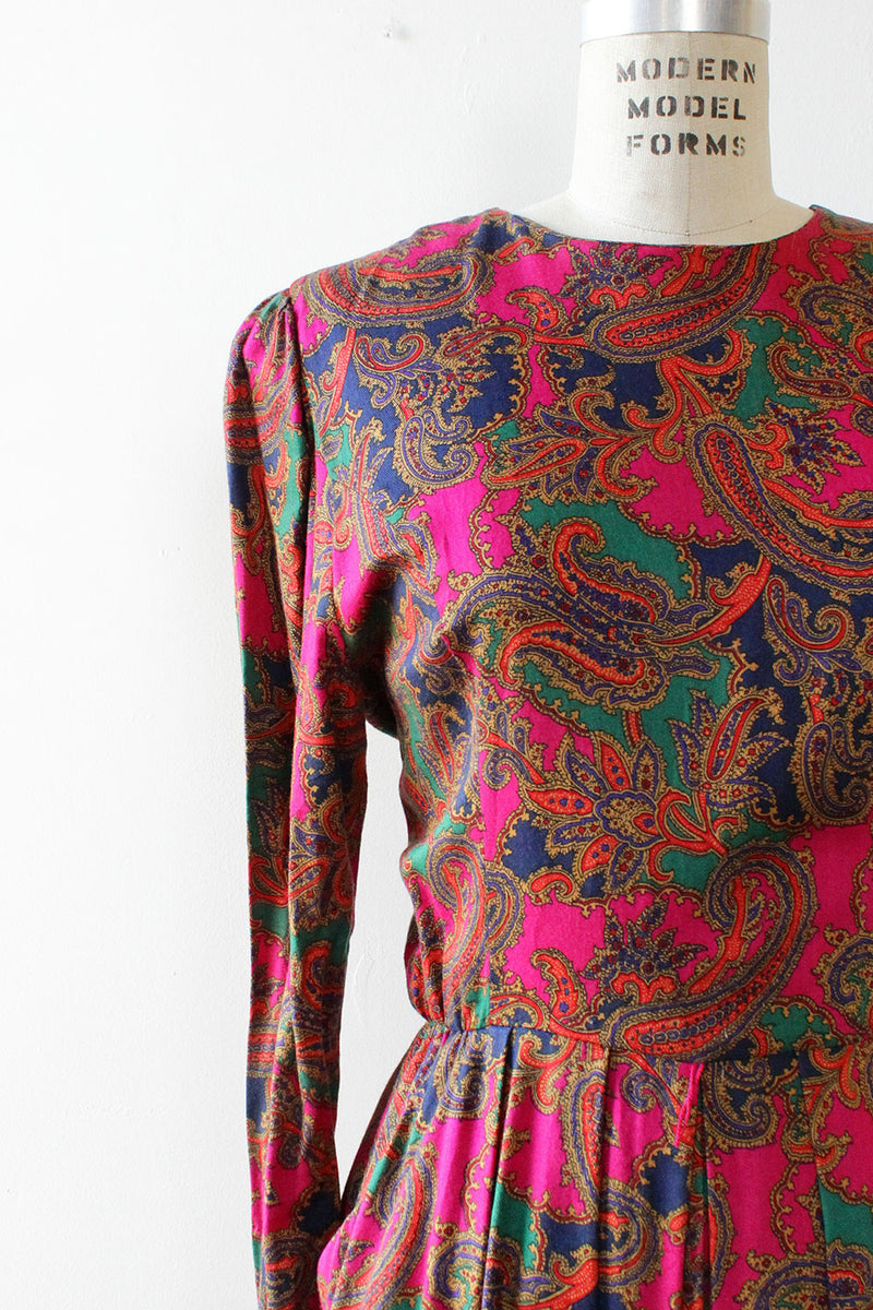 Pink Paisley Midi Dress M/L