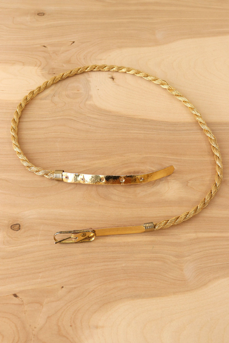 Golden Braid Skinny Belt