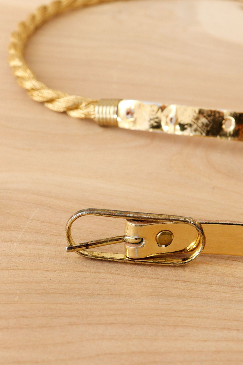 Golden Braid Skinny Belt