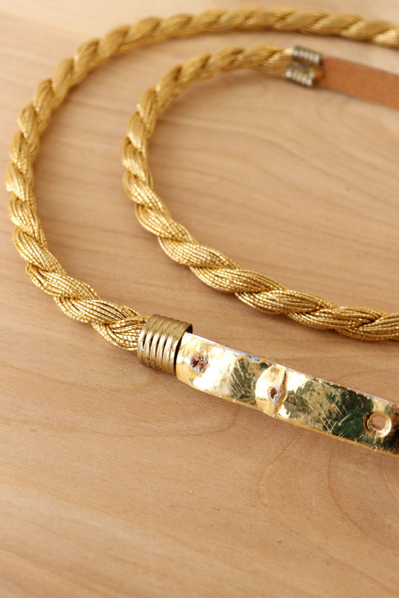 Golden Braid Skinny Belt