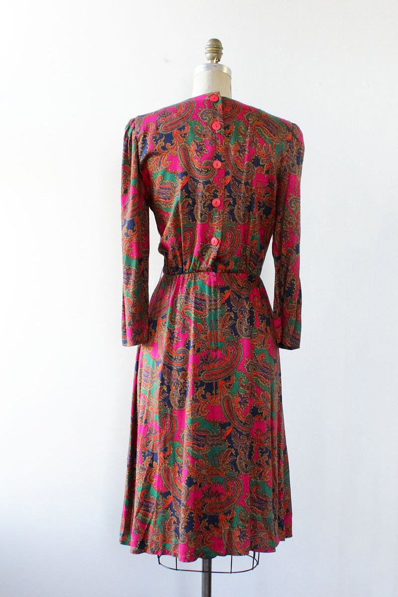 Pink Paisley Midi Dress M/L