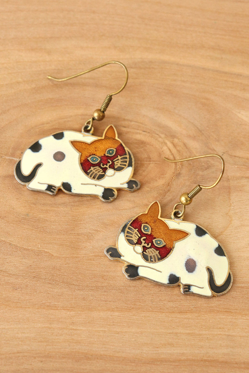 Kitty Enamel Earrings