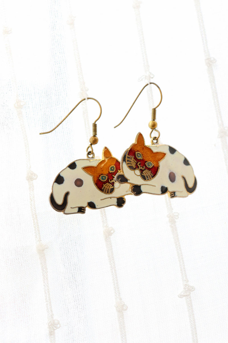 Kitty Enamel Earrings