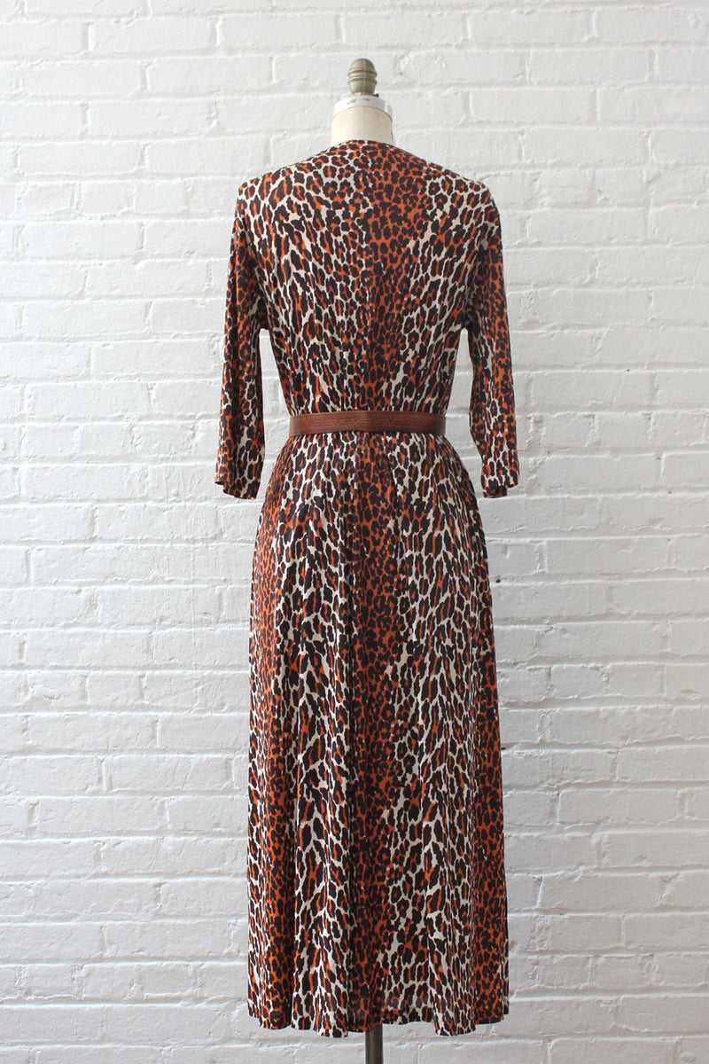 Leopard Print Caftan Dress S-L