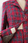 Nubby Woven Plaid Skirt Suit XS