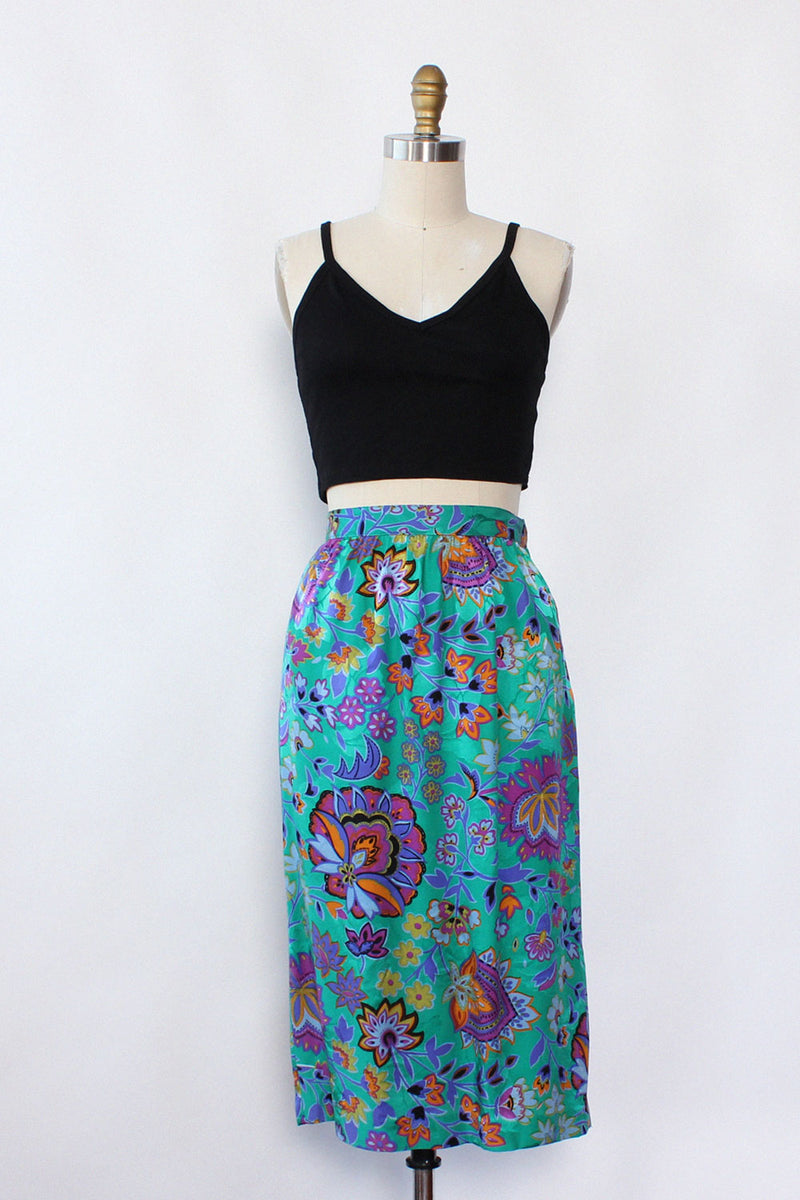 Rooftop Garden Silk Skirt XS