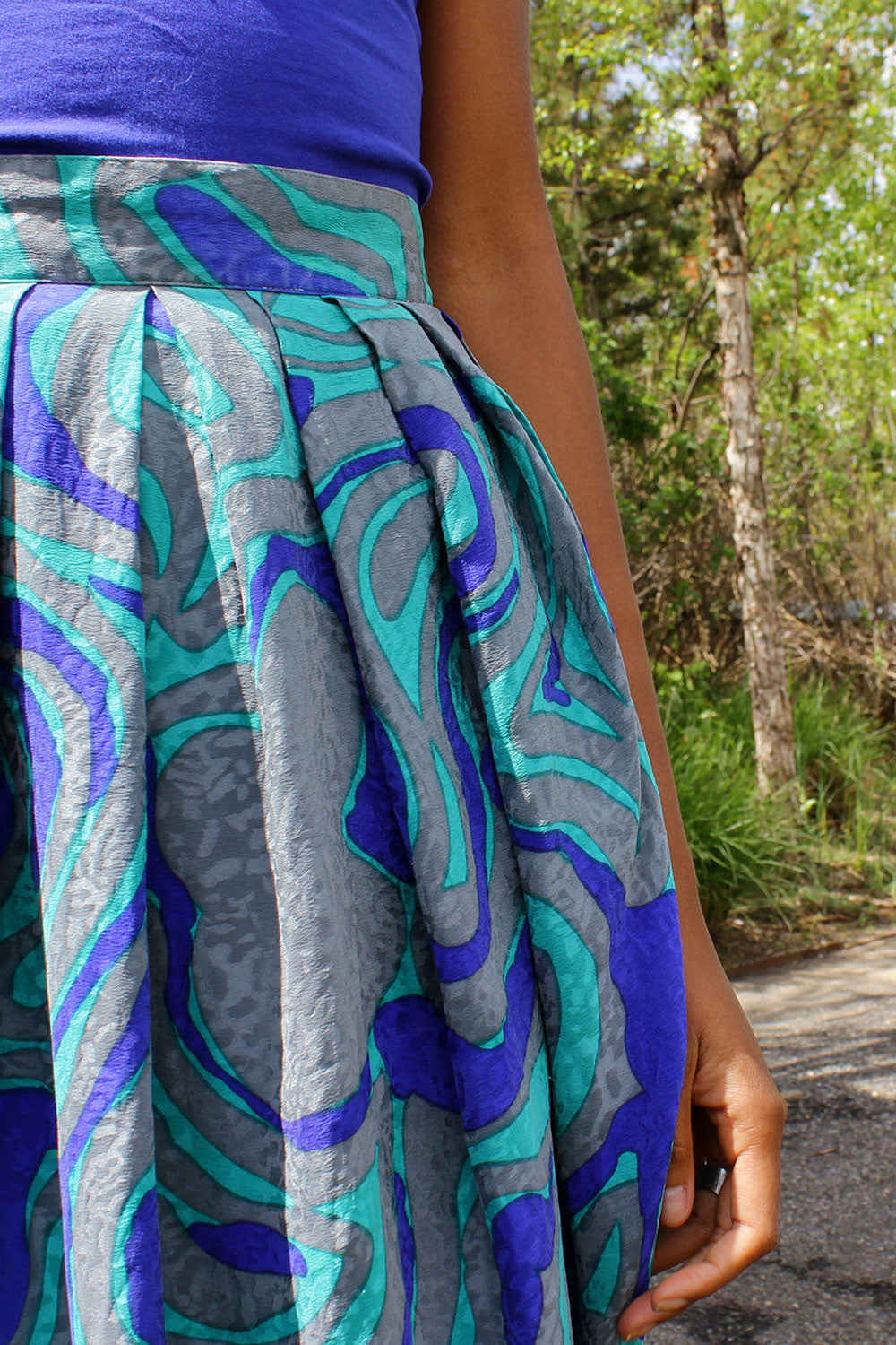 Yoli silk tuck skirt シルク100% Yoli silk tuck skirt, 100% silk