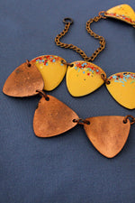 Copper Squash Enamel Collar Necklace