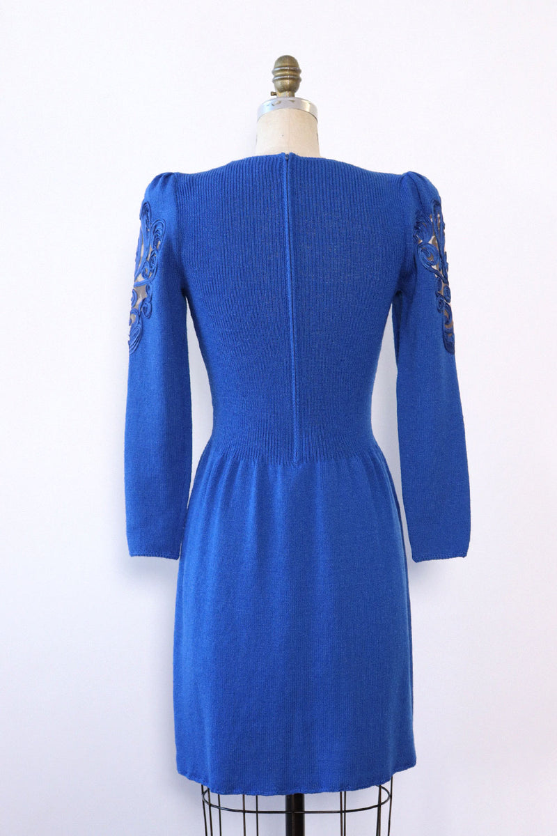 Cobalt Ribboned Mesh Inset Dress M/L