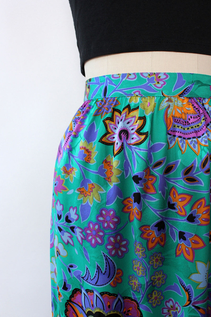 Rooftop Garden Silk Skirt XS