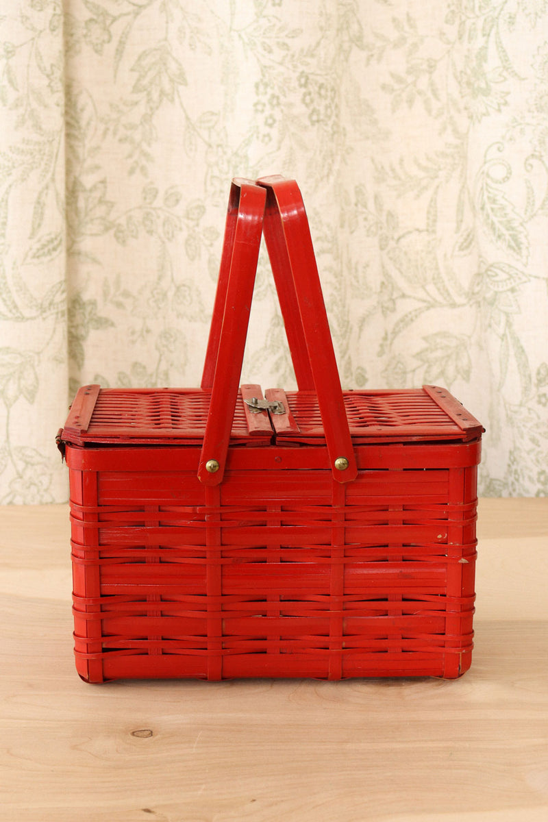 Japanese Lacquered Wood Basket Bag