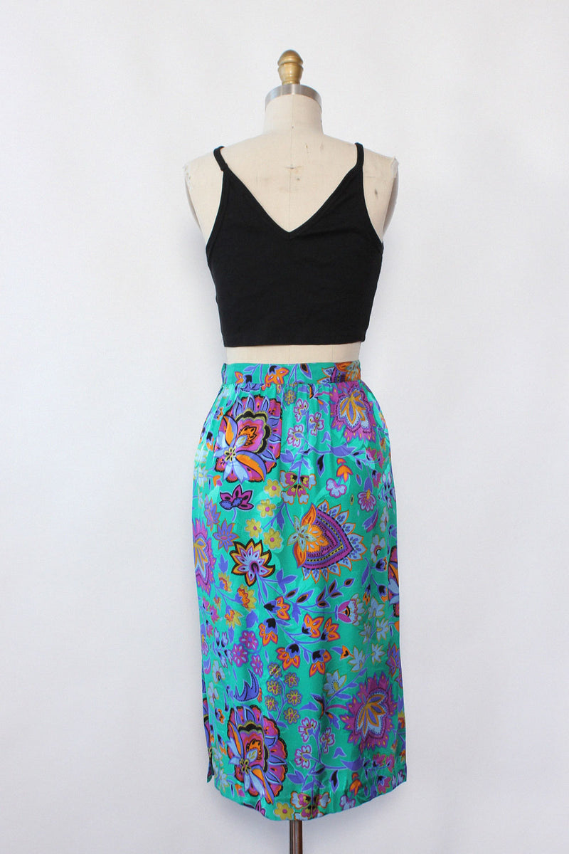Rooftop Garden Silk Skirt XS