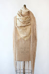 Ecru Embroidered Silk Piano Shawl