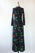 Navy Knit Floral Maxi Dress XS/S