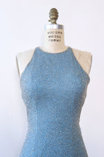 Ice Blue Beaded Open Back Gown XS/S