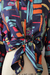 Silk Splash Drapey Buttondown M/L
