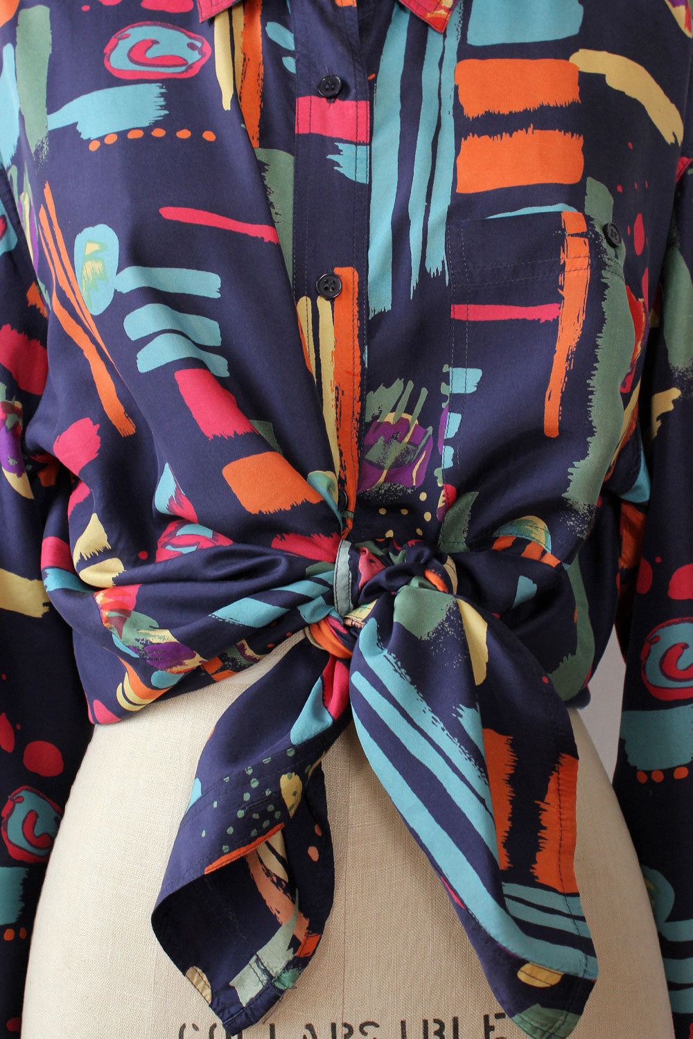 Silk Splash Drapey Buttondown M/L