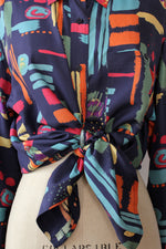 Silk Splash Drapey Buttondown M/L