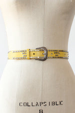 Yellow Studded Leather Belt