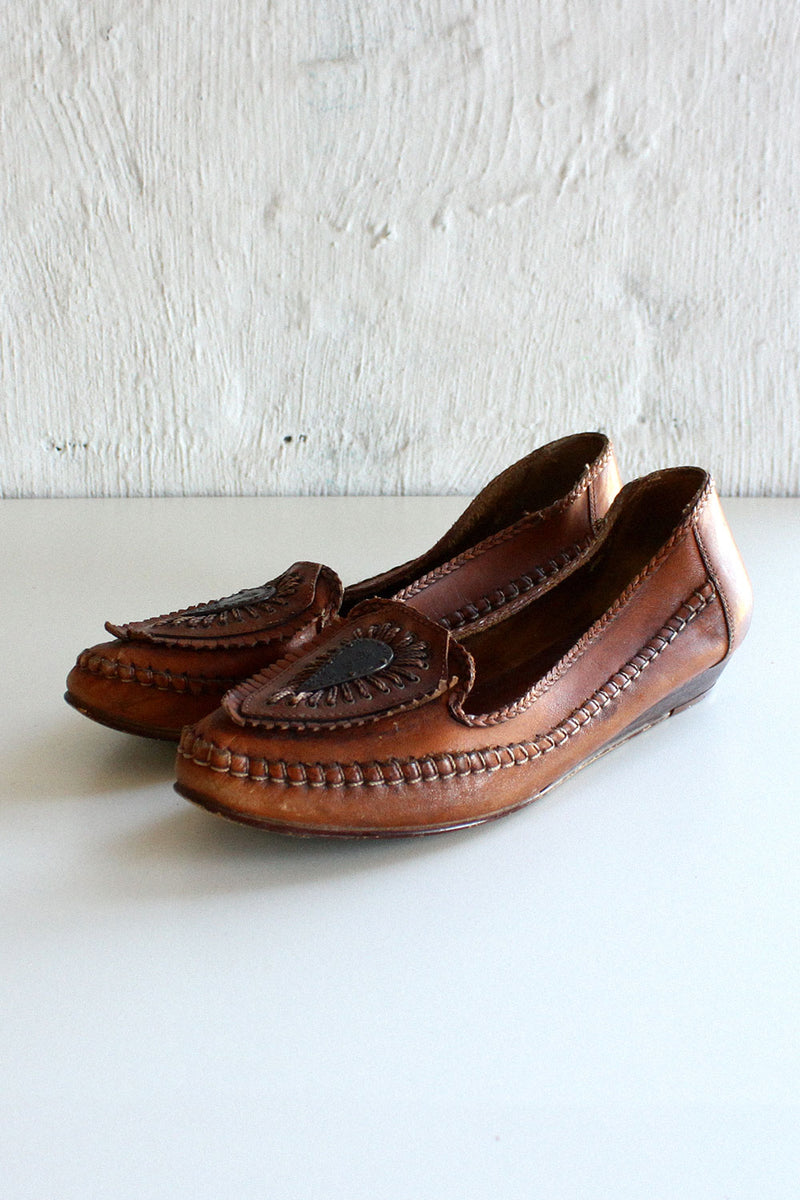 Embellished Leather Moccasins 8 1/2